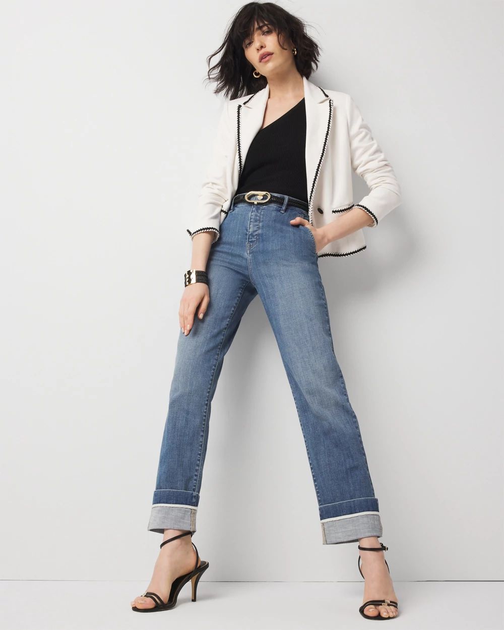 Extra High-Rise Cuffed Relaxed Straight Jean | White House